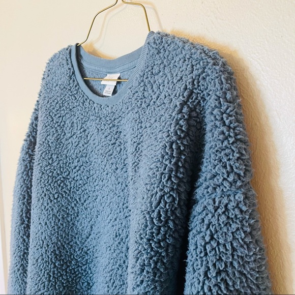 Slate Blue Sherpa Pullover - Picture 4 of 7